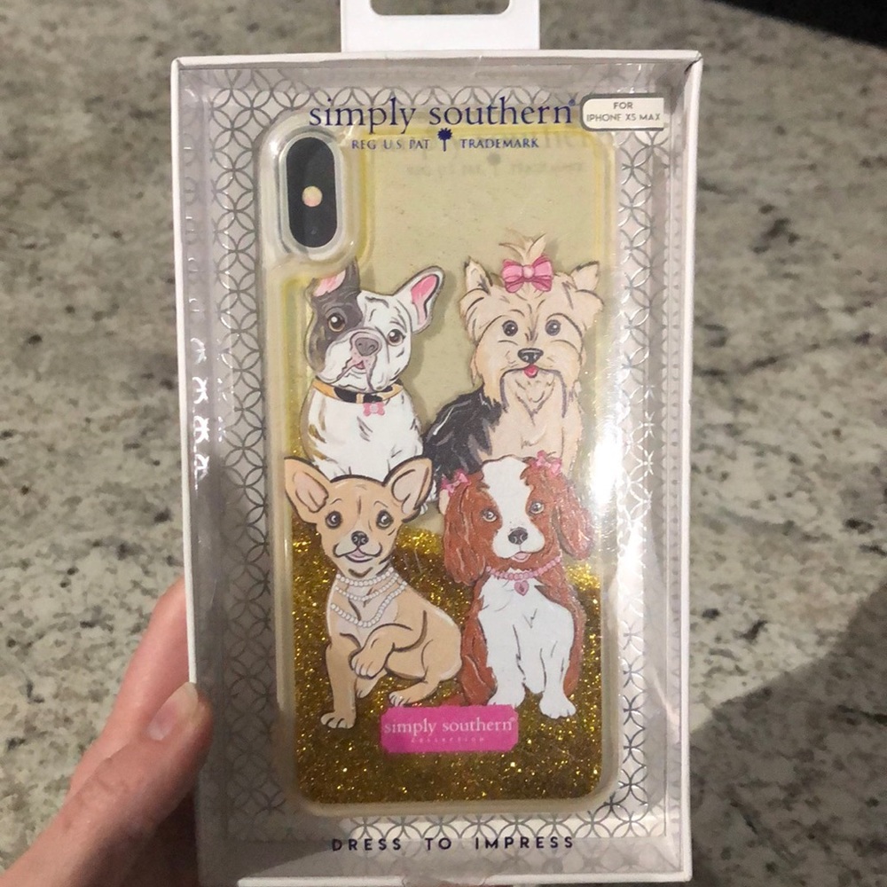 iPhone XS Max glittery dog phone case